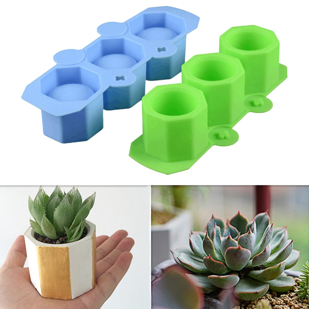 Durable Silicone Flowerpot Mold Cement Pot DIY Succulent Making Mold Manual Clay Craft Silicone Gypsum Concrete Plants Pots