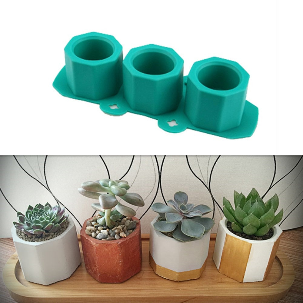 Durable Silicone Flowerpot Mold Cement Pot DIY Succulent Making Mold Manual Clay Craft Silicone Gypsum Concrete Plants Pots